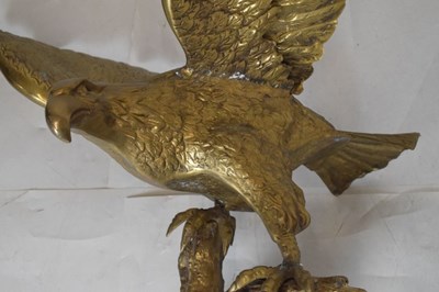 Lot 486 - Large cast brass eagle sculpture