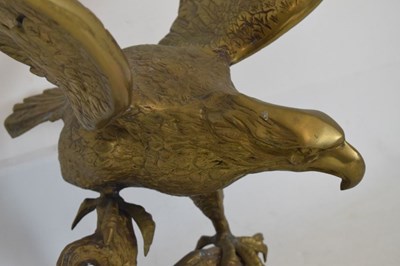 Lot 486 - Large cast brass eagle sculpture