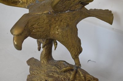 Lot 486 - Large cast brass eagle sculpture