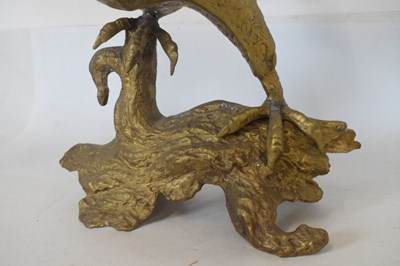 Lot 486 - Large cast brass eagle sculpture