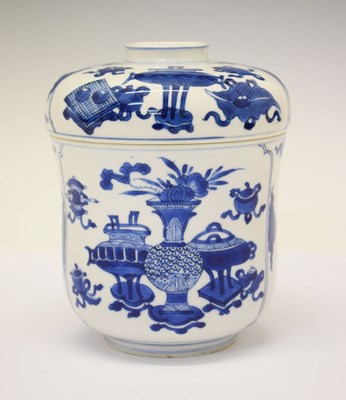 Lot 295 - Chinese blue and white porcelain bowl and cover