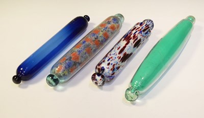 Lot 328 - Four assorted 19th Century glass rolling pins