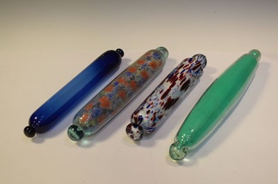 Lot 328 - Four assorted 19th Century glass rolling pins