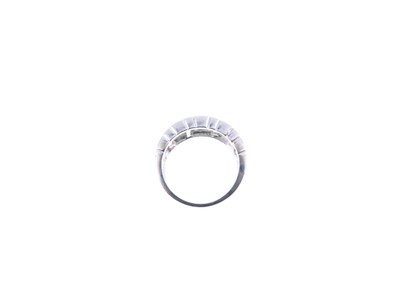 Lot 13 - Fifteen stone diamond 18ct white gold half hoop ring