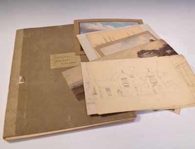 Lot 445 - 19th Century folio of watercolours 'Sketches in Somerset, etc.