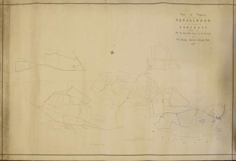 Lot 135 - Victorian rolled estate map - Penselwood, Somerset