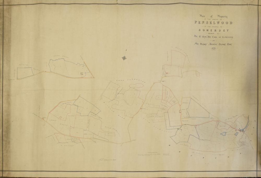 Lot 135 Victorian rolled estate map Penselwood,