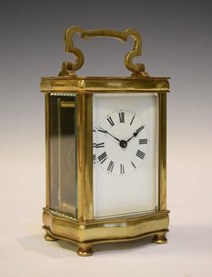 Lot 426 - 20th Century brass Louis XV doucine-cased carriage clock