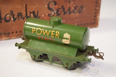 Lot 360 - 1920s Hornby Series clockwork LNER locomotive with tender and tanker wagon