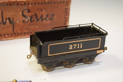 Lot 360 - 1920s Hornby Series clockwork LNER locomotive with tender and tanker wagon