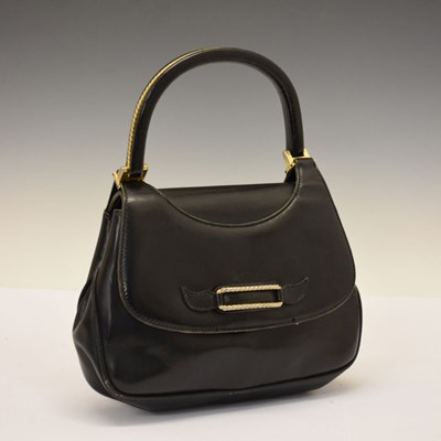 Lot 317 - Gucci - Lady's vintage black leather handbag