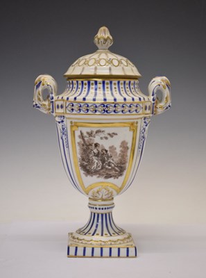 Lot 359 - Sevres style porcelain vase and cover