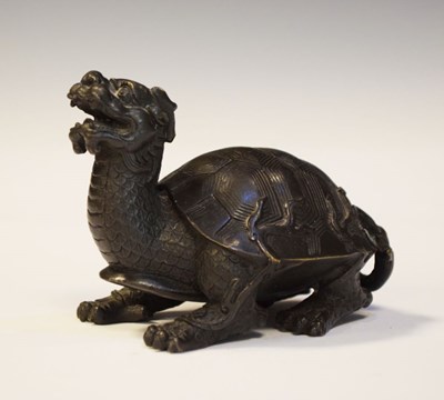 Lot 321 - Chinese bronze figure of a Longgui or dragon turtle