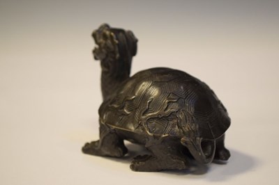 Lot 321 - Chinese bronze figure of a Longgui or dragon turtle