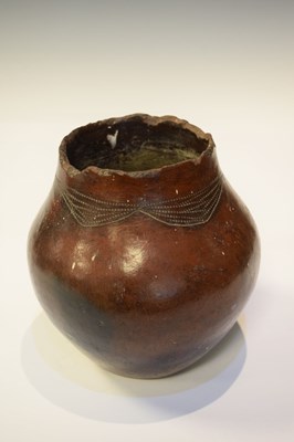 Lot 252 - Sotho pot, chicken head pot, terracotta vessel