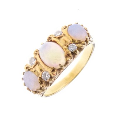 Lot 23 - Opal and diamond ring