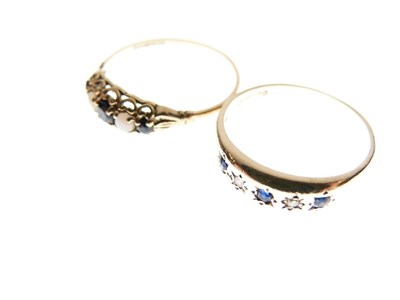 Lot 45 - Five 9ct gold gem-set dress rings