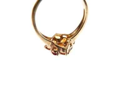 Lot 38 - 9ct gold dress ring set citrine-coloured stones