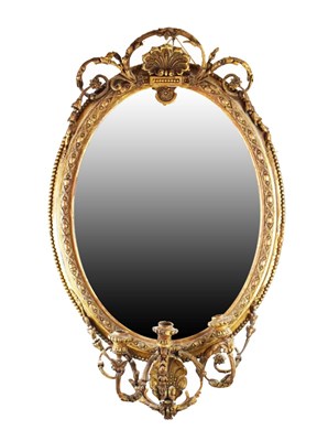 Lot 666 - Giltwood and gesso girandole wall mirror