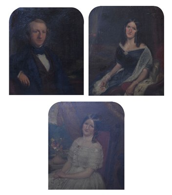 Lot 562 - Group of three early Victorian family portraits