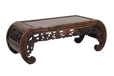 Lot 334 - Chinese carved hardwood coffee or opium table, circa 1900