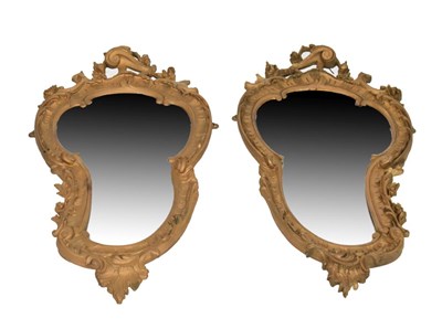 Lot 665 - Pair of Rococo Revival giltwood and gesso wall mirrors