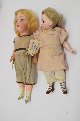 Lot 200 - Small collection of bisque head dolls, etc