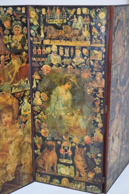 Lot 617 - Victorian three-fold scrap screen