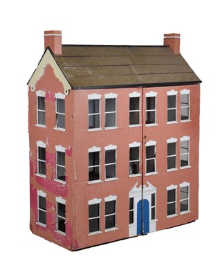 Lot 389 - 20th Century Georgian-style three-storey 'manor house' dolls house and contents