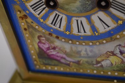 Lot 626 - Mid 19th Century French Sevres-style porcelain mounted mantel clock