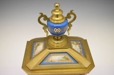 Lot 626 - Mid 19th Century French Sevres-style porcelain mounted mantel clock