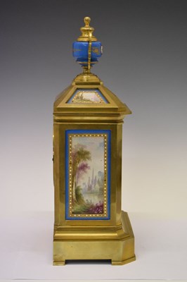Lot 626 - Mid 19th Century French Sevres-style porcelain mounted mantel clock