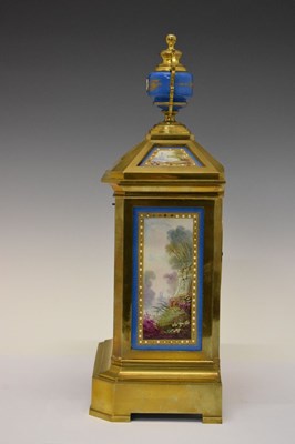 Lot 626 - Mid 19th Century French Sevres-style porcelain mounted mantel clock