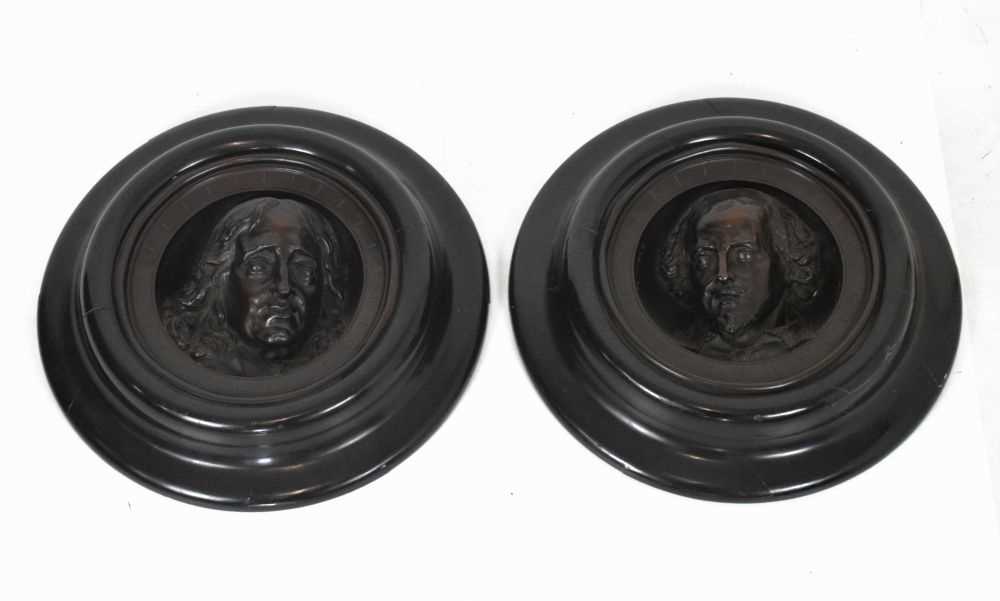 Lot 595 - Pair of late 19th Century bronzed relief