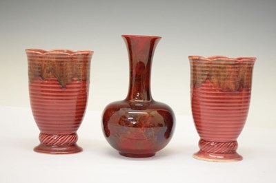 Lot 517 - Crown Ducal 'Spectra Flambe' vase, etc.