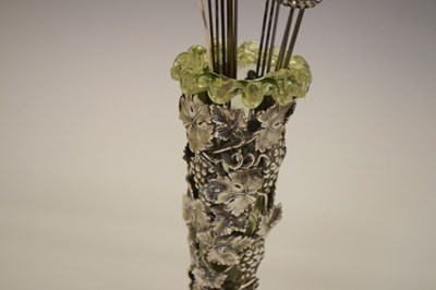 Lot 115 - Victorian silver vase with thirteen hat pins