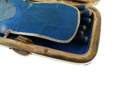 Lot 131 - 19th Century tortoiseshell and piquework snuff box and match case