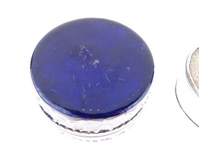 Lot 108 - 19th Century French white metal and enamel circular box and mother of pearl box