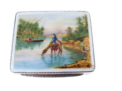 Lot 107 - Houbigant silver and enamel powder compact and a cigarette case