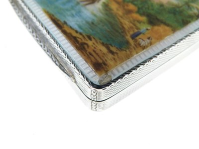 Lot 107 - Houbigant silver and enamel powder compact and a cigarette case