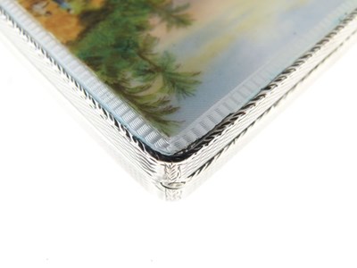 Lot 107 - Houbigant silver and enamel powder compact and a cigarette case