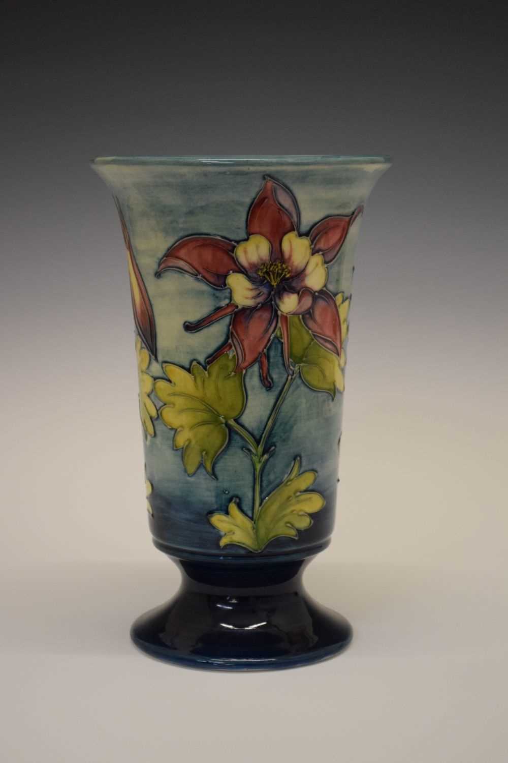 Lot 399 - Walter Moorcroft 'Columbine' flared footed vase