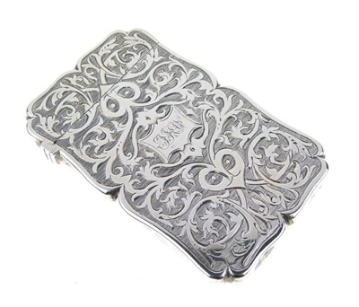 Lot 112 - Victorian silver card case, 1863
