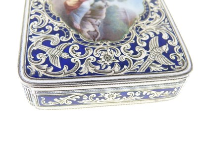 Lot 106 - Continental silver and enamel box