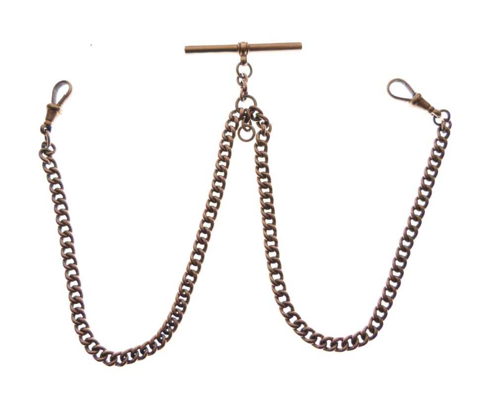Lot 74 - 9ct gold albert chain