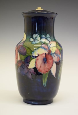 Lot 401 - Moorcroft pottery 'Orchid' pattern table lamp