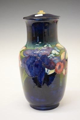 Lot 401 - Moorcroft pottery 'Orchid' pattern table lamp