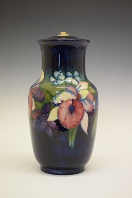 Lot 401 - Moorcroft pottery 'Orchid' pattern table lamp