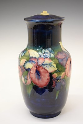 Lot 401 - Moorcroft pottery 'Orchid' pattern table lamp