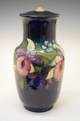 Lot 401 - Moorcroft pottery 'Orchid' pattern table lamp